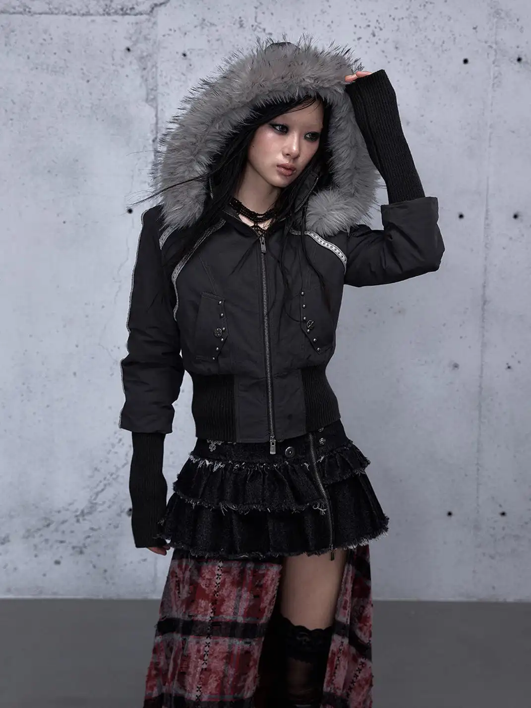 NO ROMANCE | Fur-Collar Hooded Work Parka