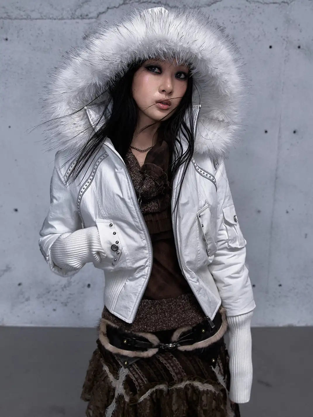 NO ROMANCE | Fur-Collar Hooded Work Parka
