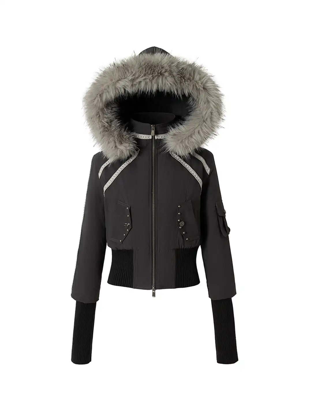NO ROMANCE | Fur-Collar Hooded Work Parka