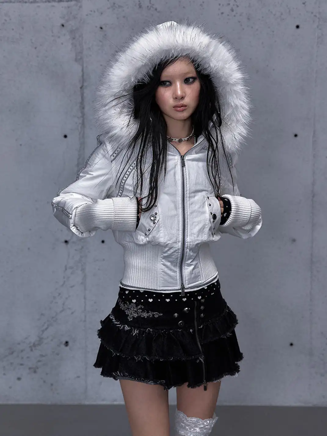 NO ROMANCE | Fur-Collar Hooded Work Parka