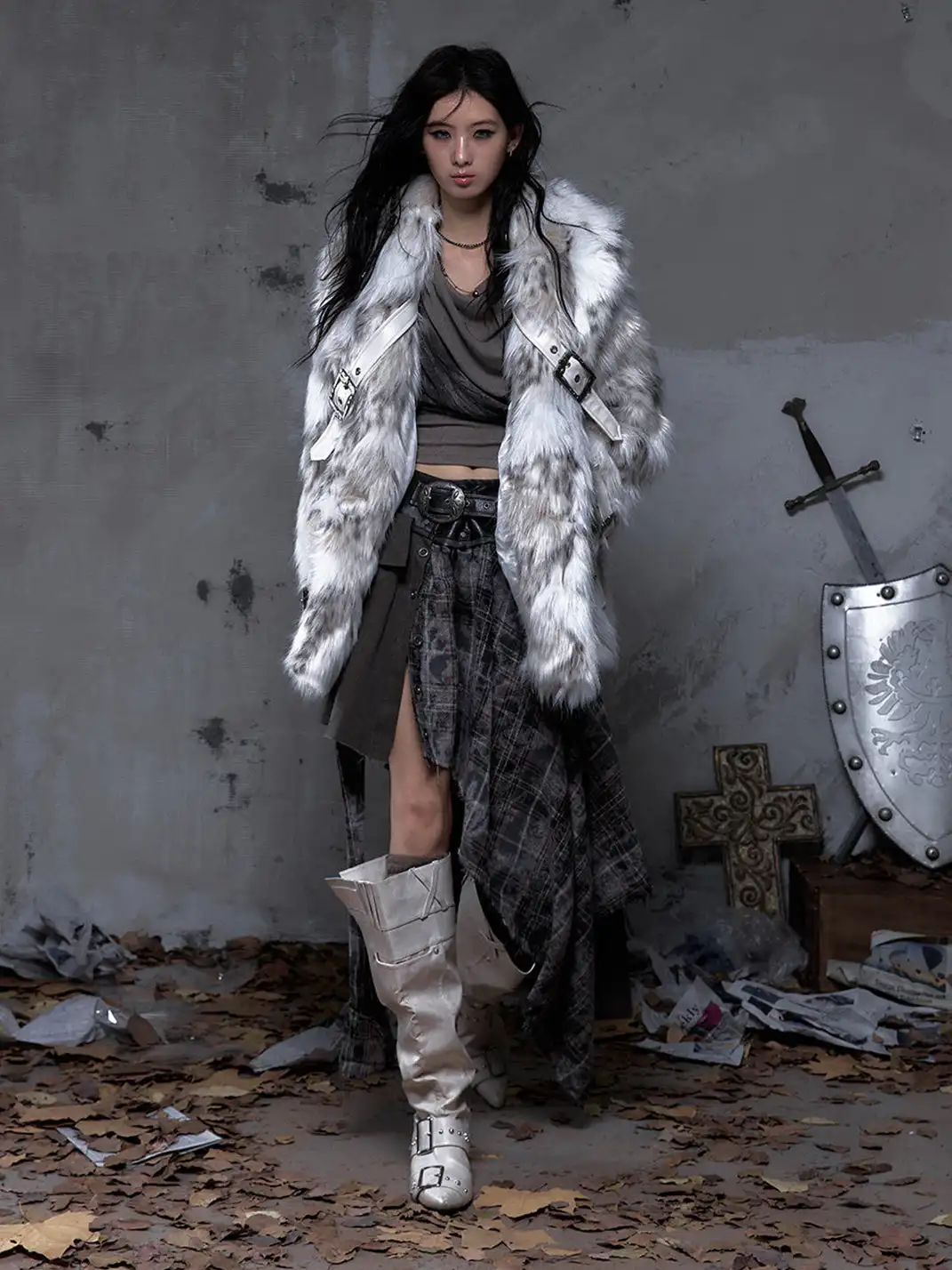 NO ROMANCE | Large Lapel Eco-Friendly Fur Coat