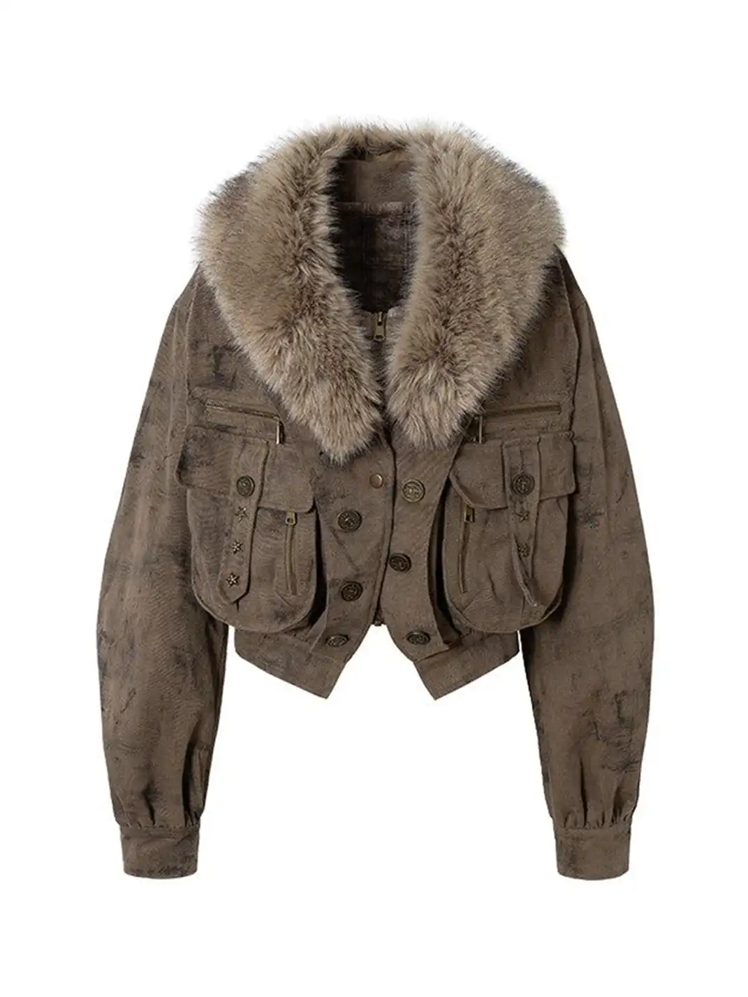 NO ROMANCE | Heavy-Duty Suede Faux Two-Piece Functional Jacket