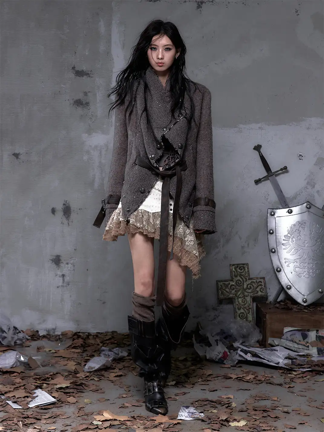 NO ROMANCE | Leopard Print Patchwork Reversible Plush Coat