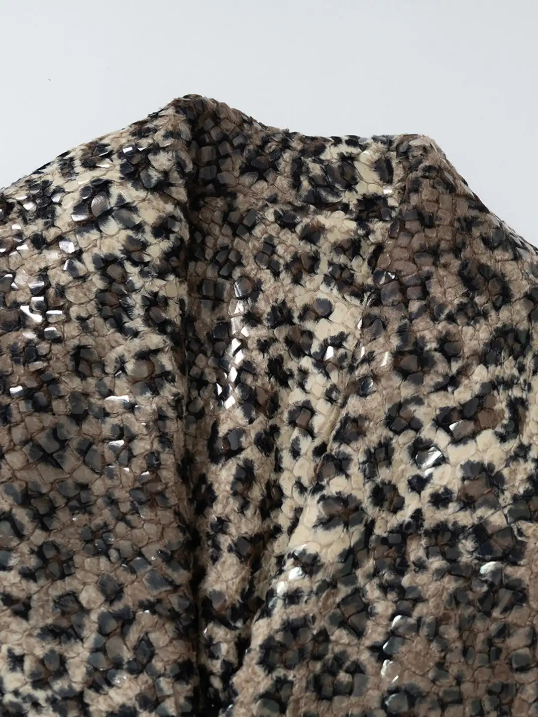 NO ROMANCE | Leopard Print Patchwork Reversible Plush Coat