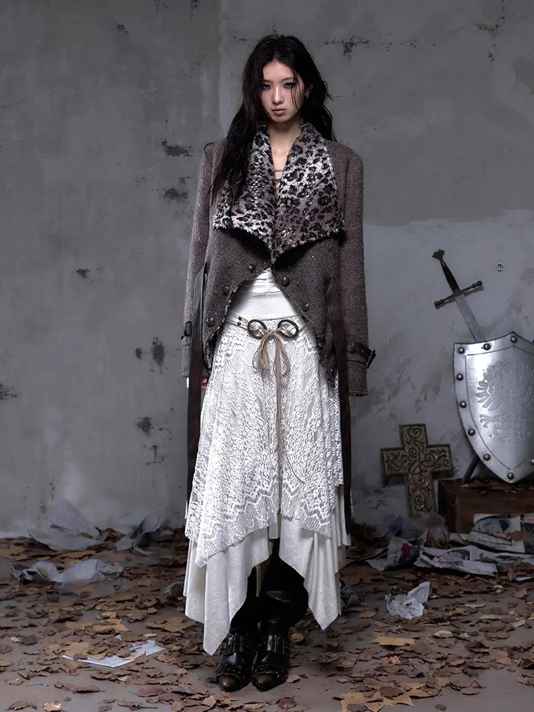 NO ROMANCE | Leopard Print Patchwork Reversible Plush Coat