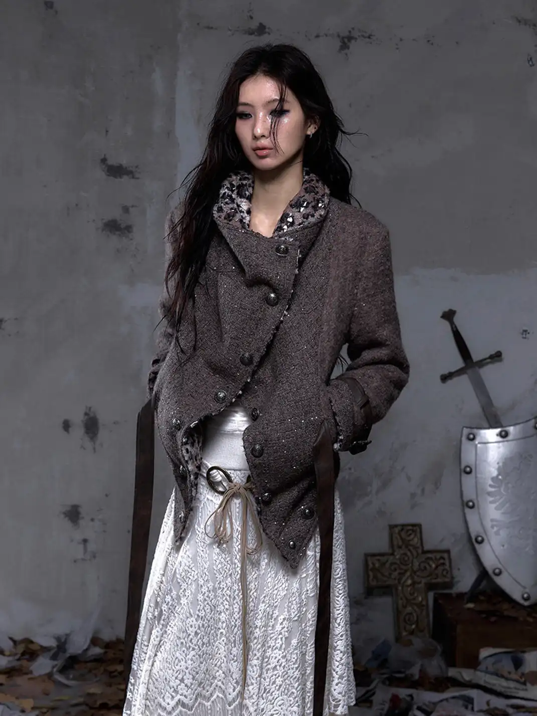 NO ROMANCE | Leopard Print Patchwork Reversible Plush Coat
