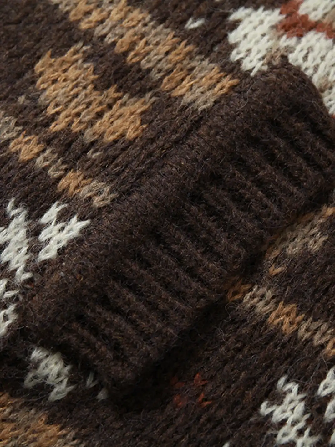 NO ROMANCE | Fair Isle Mohair Wool Knit Cardigan Sweater