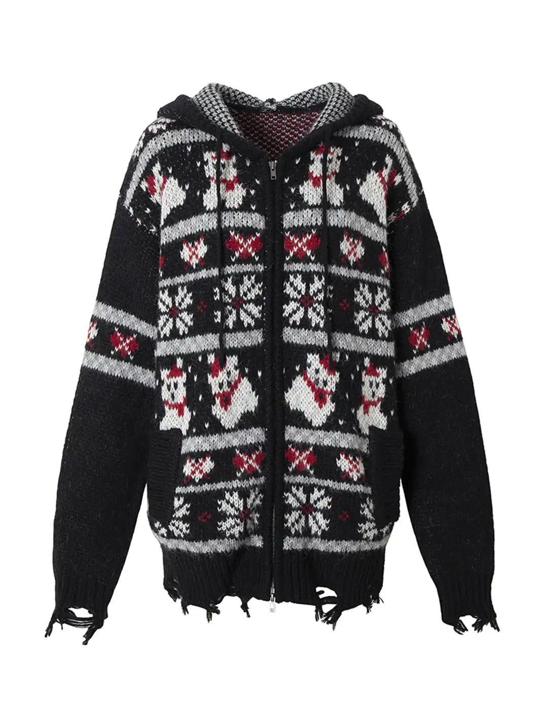 NO ROMANCE | Fair Isle Mohair Wool Knit Cardigan Sweater