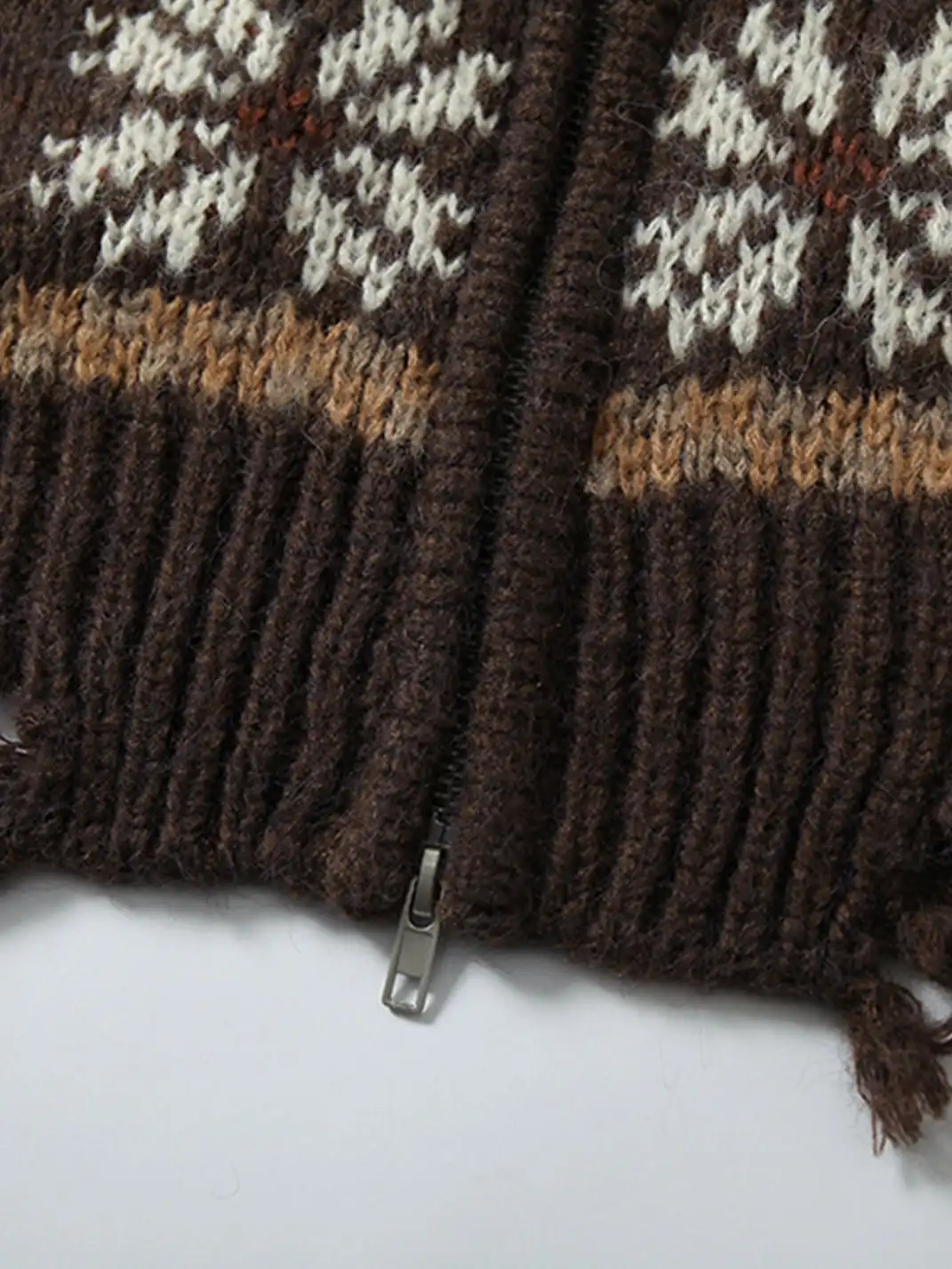 NO ROMANCE | Fair Isle Mohair Wool Knit Cardigan Sweater