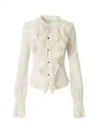 NO ROMANCE | Retro Court-Style Ruffled Lace Shirt