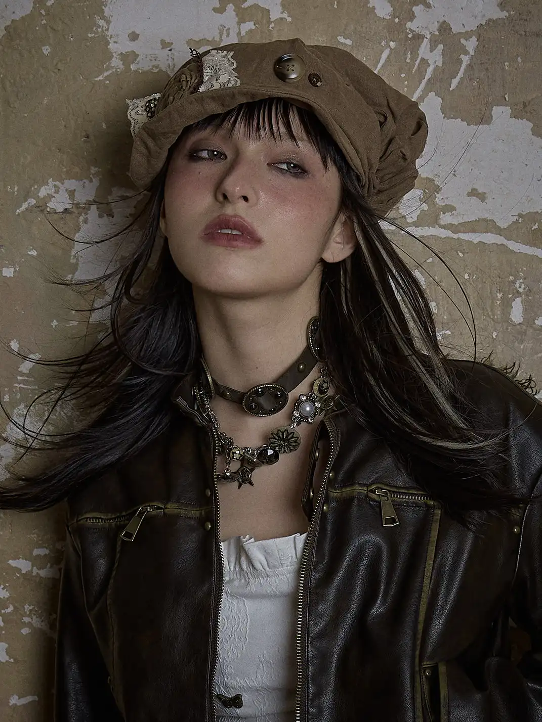 NO ROMANCE | Button Necklace With Five-Pointed Star Collarbone Chain
