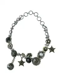 NO ROMANCE | Button Necklace With Five-Pointed Star Collarbone Chain