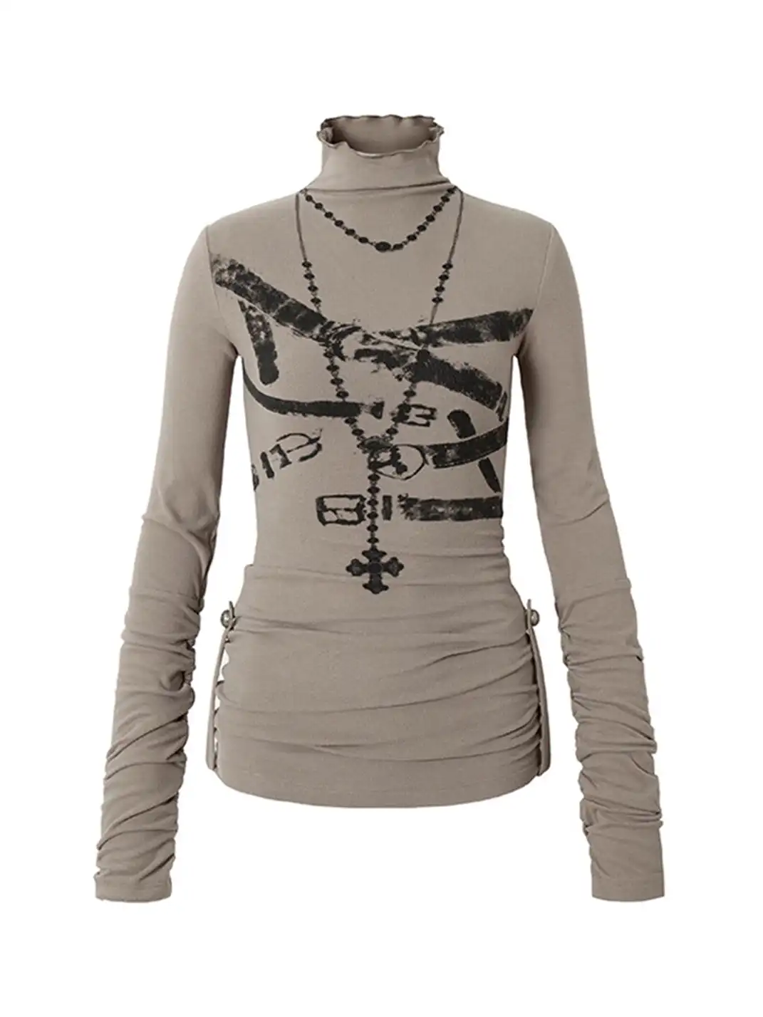 NO ROMANCE | High Neck Slim Double Side Shirt