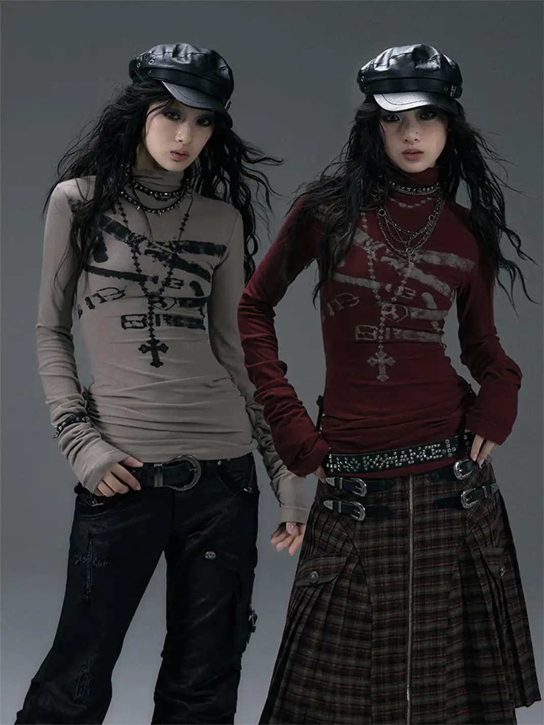 NO ROMANCE | High Neck Slim Double Side Shirt