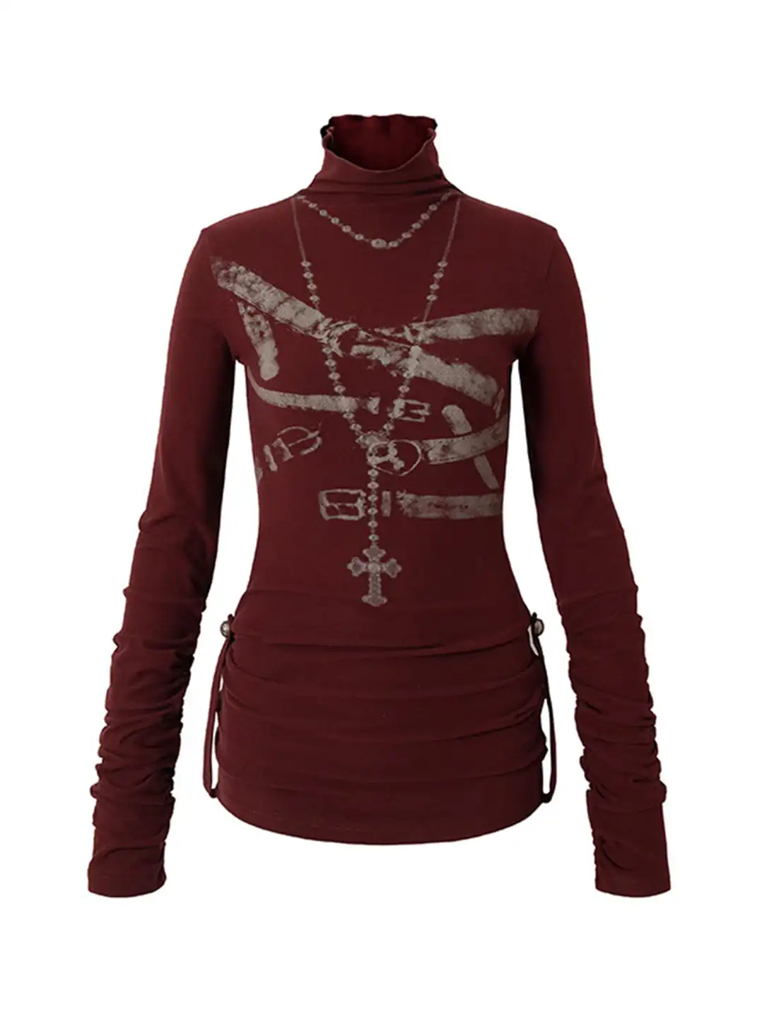 NO ROMANCE | High Neck Slim Double Side Shirt