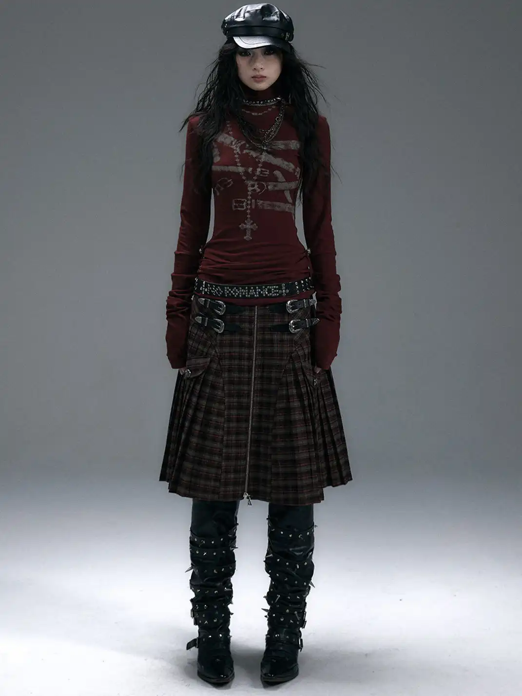 NO ROMANCE | High Neck Slim Double Side Shirt