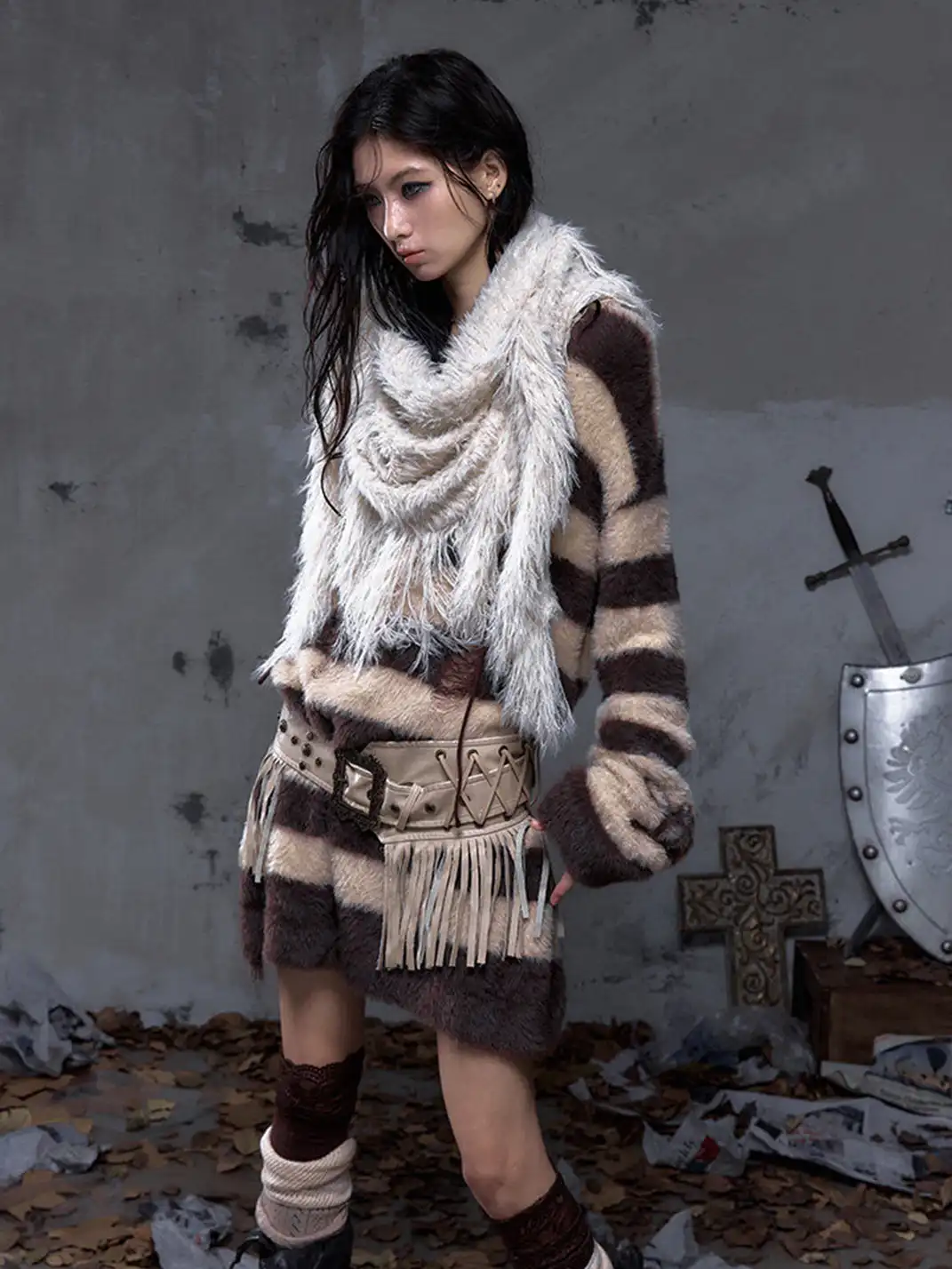 NO ROMANCE | Warmness Triangle Scarf Shawl