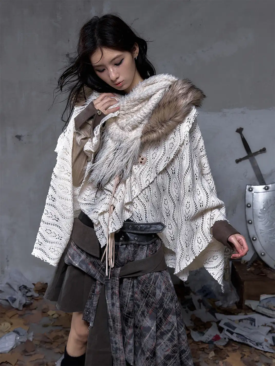 NO ROMANCE | Warmness Triangle Scarf Shawl