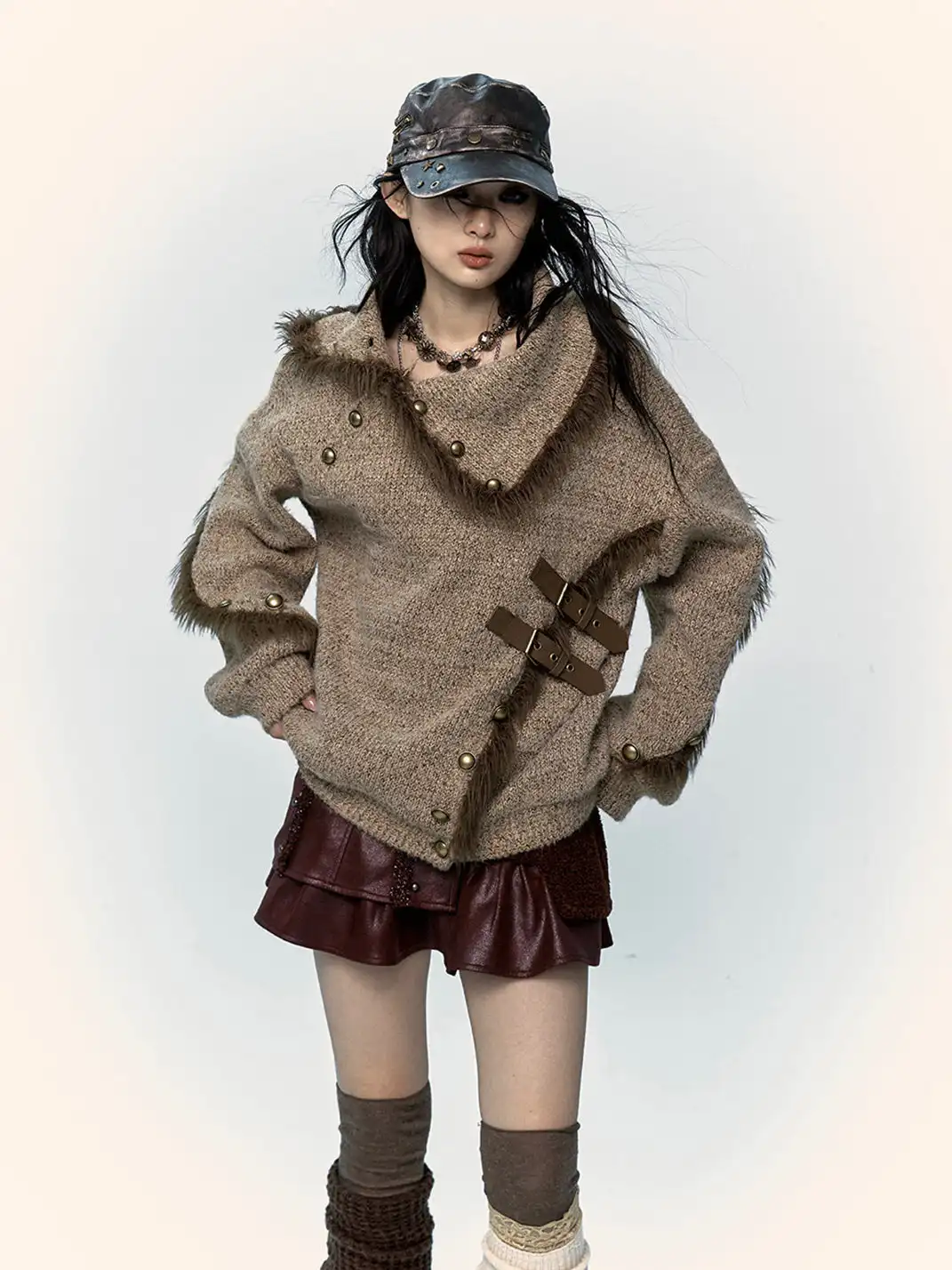 NO ROMANCE | Raw Edge Loose Knit Sweater