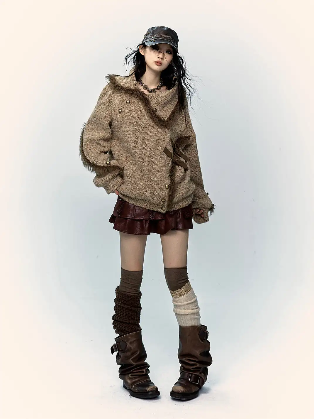 NO ROMANCE | Raw Edge Loose Knit Sweater