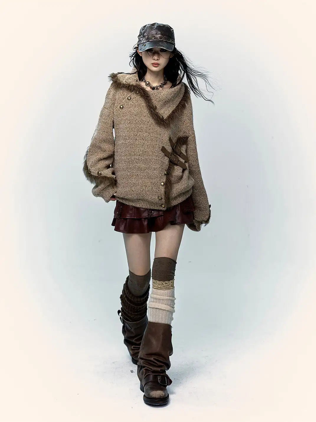 NO ROMANCE | Raw Edge Loose Knit Sweater