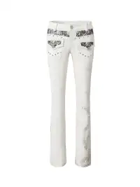 NO ROMANCE | Rhinestone Lace Patchwork Jeans