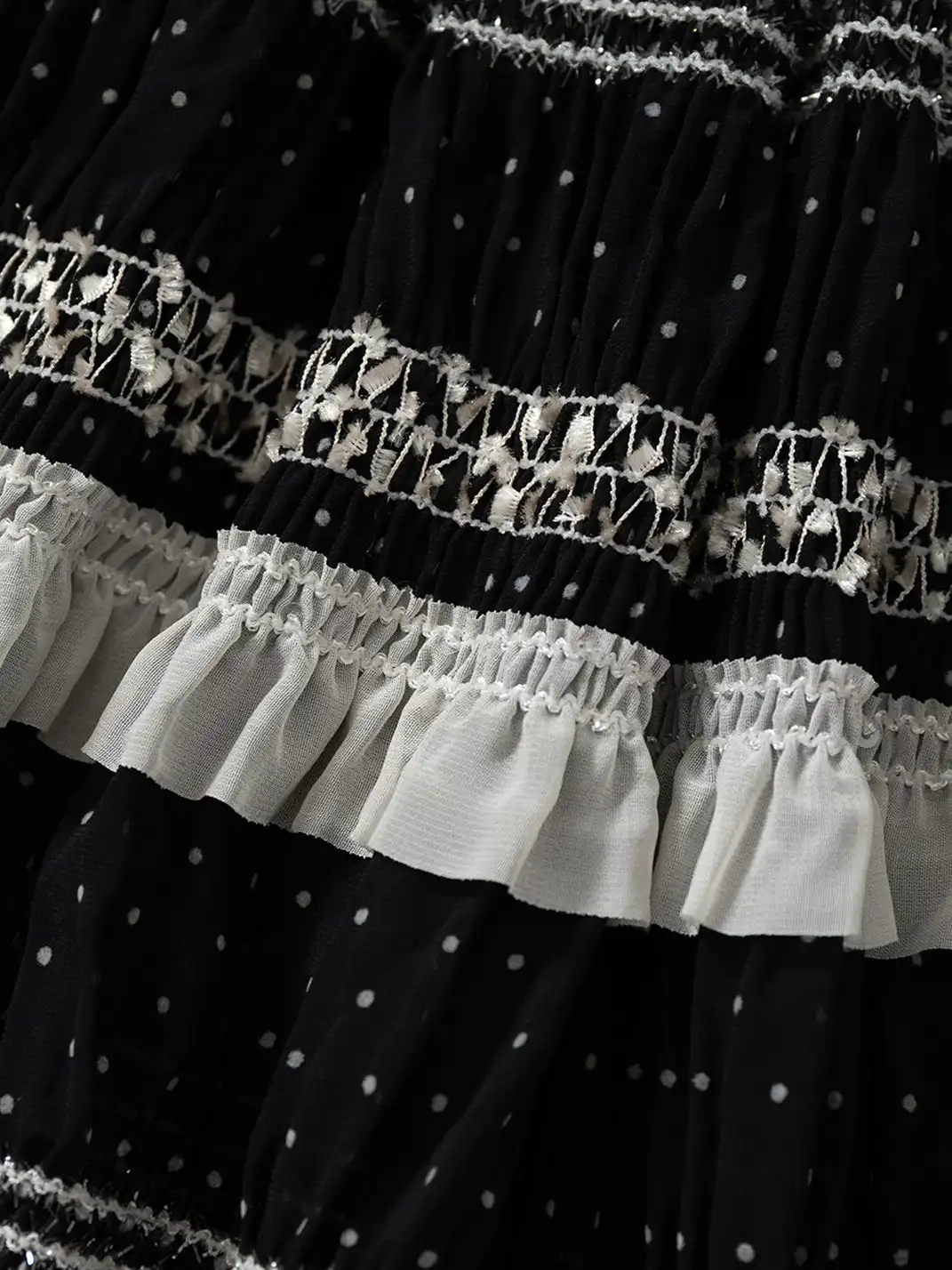 NO ROMANCE | Patchwork Gathered A-Line Skirt
