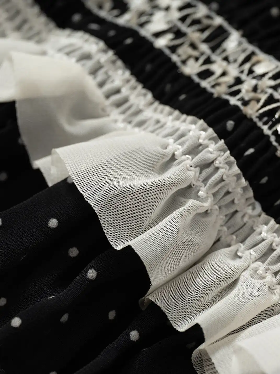 NO ROMANCE | Patchwork Gathered A-Line Skirt