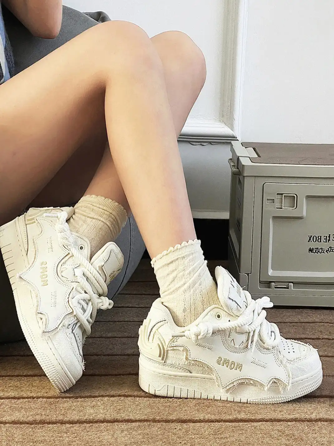 MQMS | Bat Series Platform Shoes-White