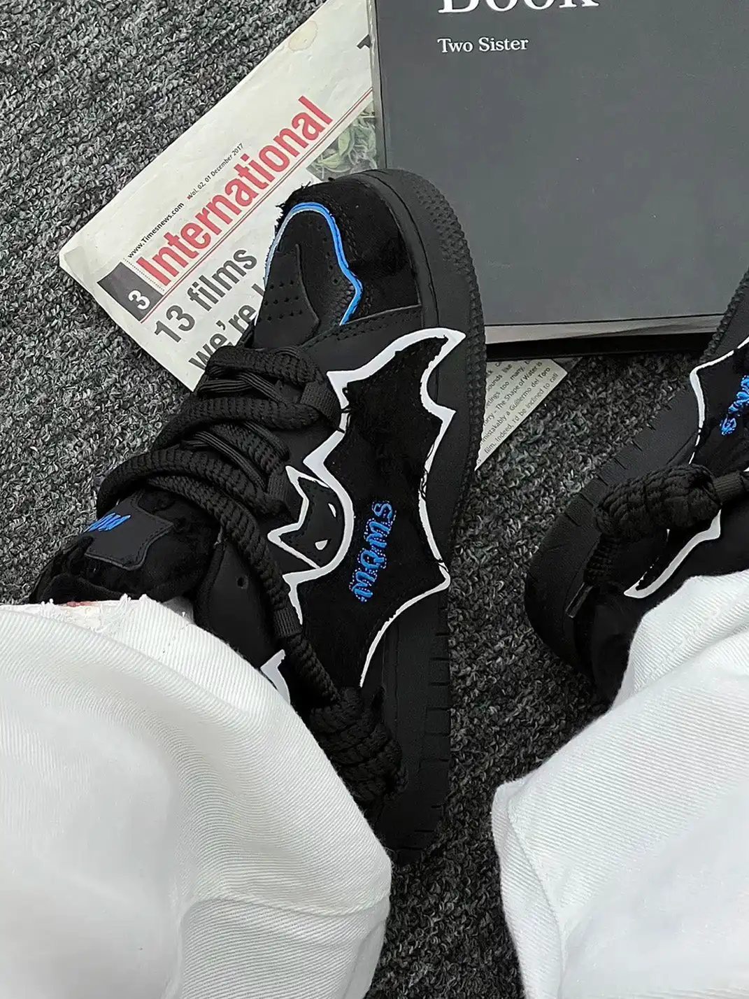 MQMS | Bat Series Platform Shoes-Black Blue