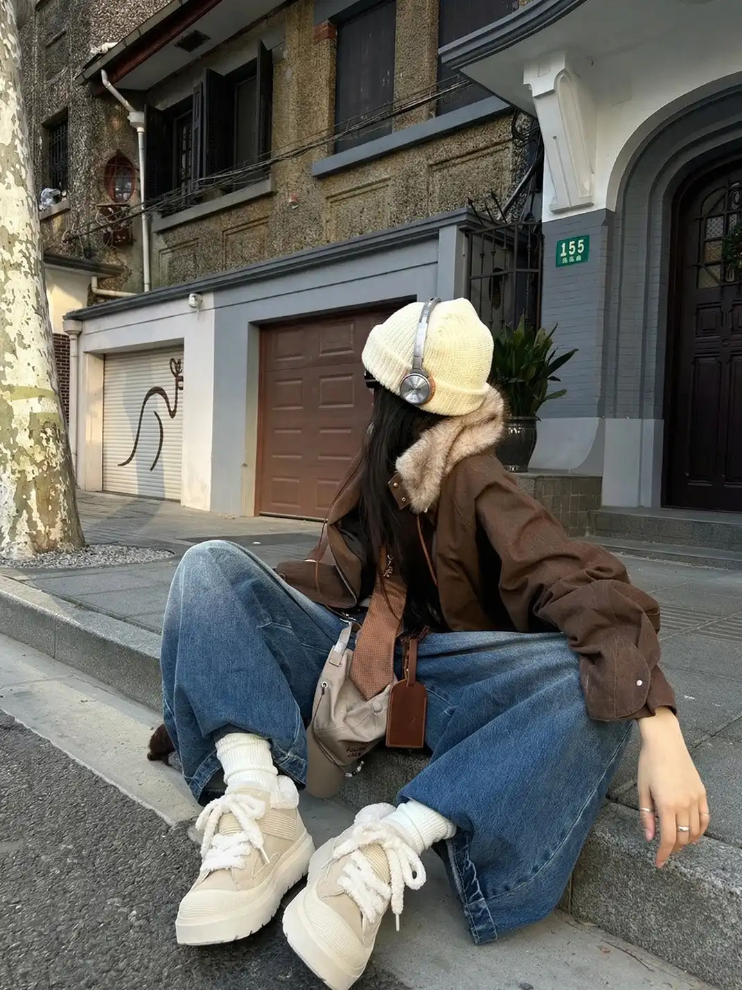 MQMS | Button Strap Platform Snow Boots-Gray