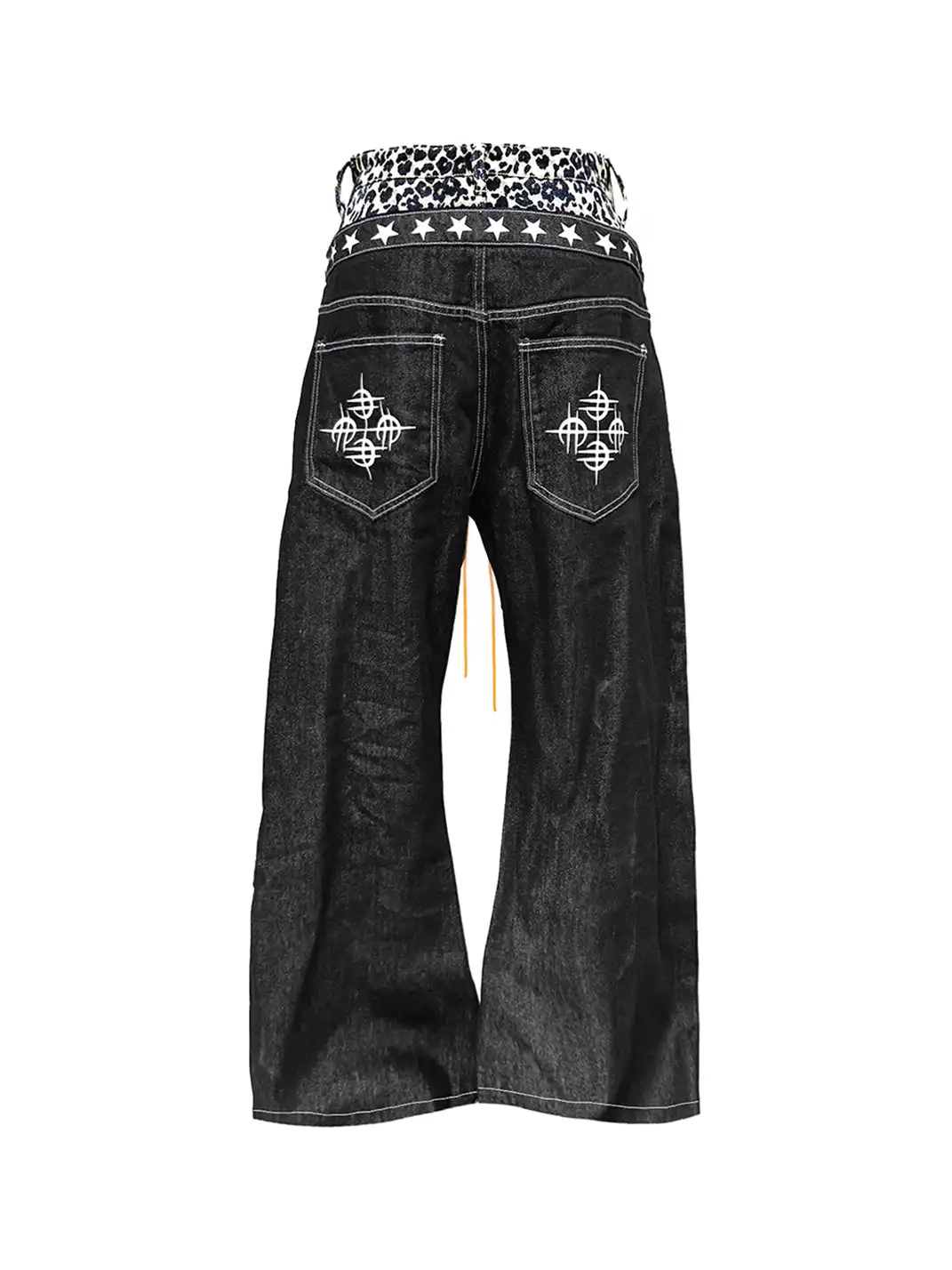 DETW | Leopard Print Double-Waisted Curved Jeans