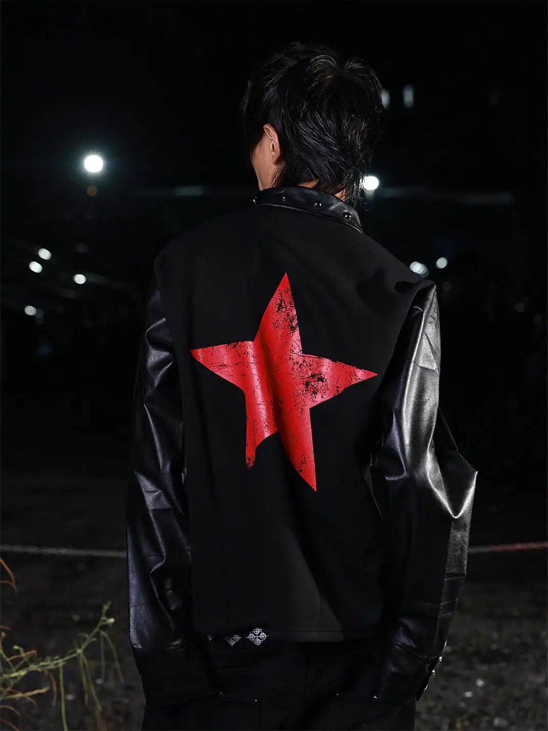 DETW | "Red Star Badge" Punk Studded Collar Long Sleeve