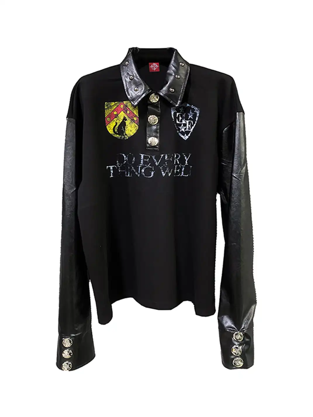 DETW | "Red Star Badge" Punk Studded Collar Long Sleeve