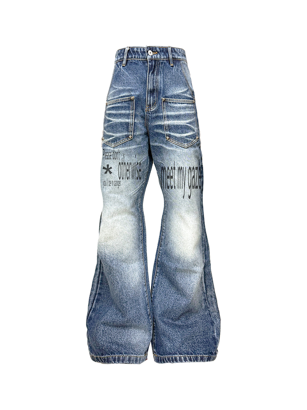 GOJOYJINNI丨Hand-Distressed Wide-Leg Jeans | PSYLOS1
