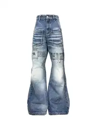 DETW | Slogan Washed Studded Jeans
