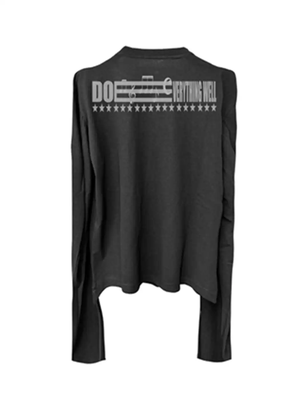 DETW | Skull Henry Collar Curved Scimitar Long Sleeve Top