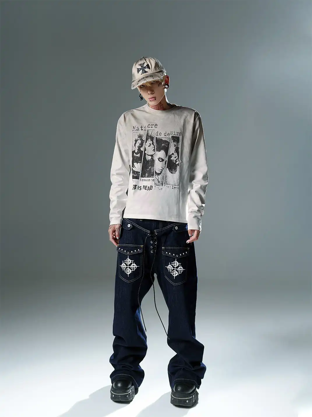 DETW | Dirty Punk Portrait Print Long-Sleeved Tee