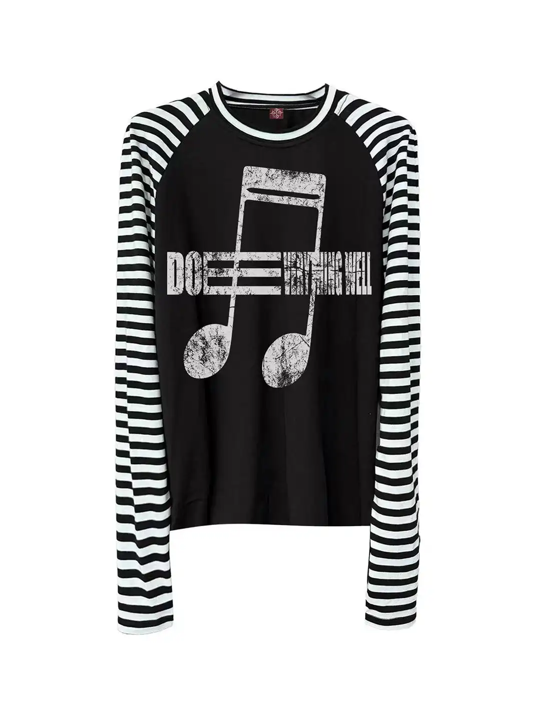 DETW | Musical Note Striped Raglan Sleeves Tee