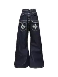 DETW | Studded Drawstring Double-Waist Jeans