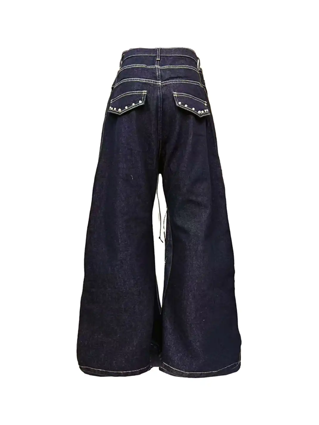 DETW | Studded Drawstring Double-Waist Jeans