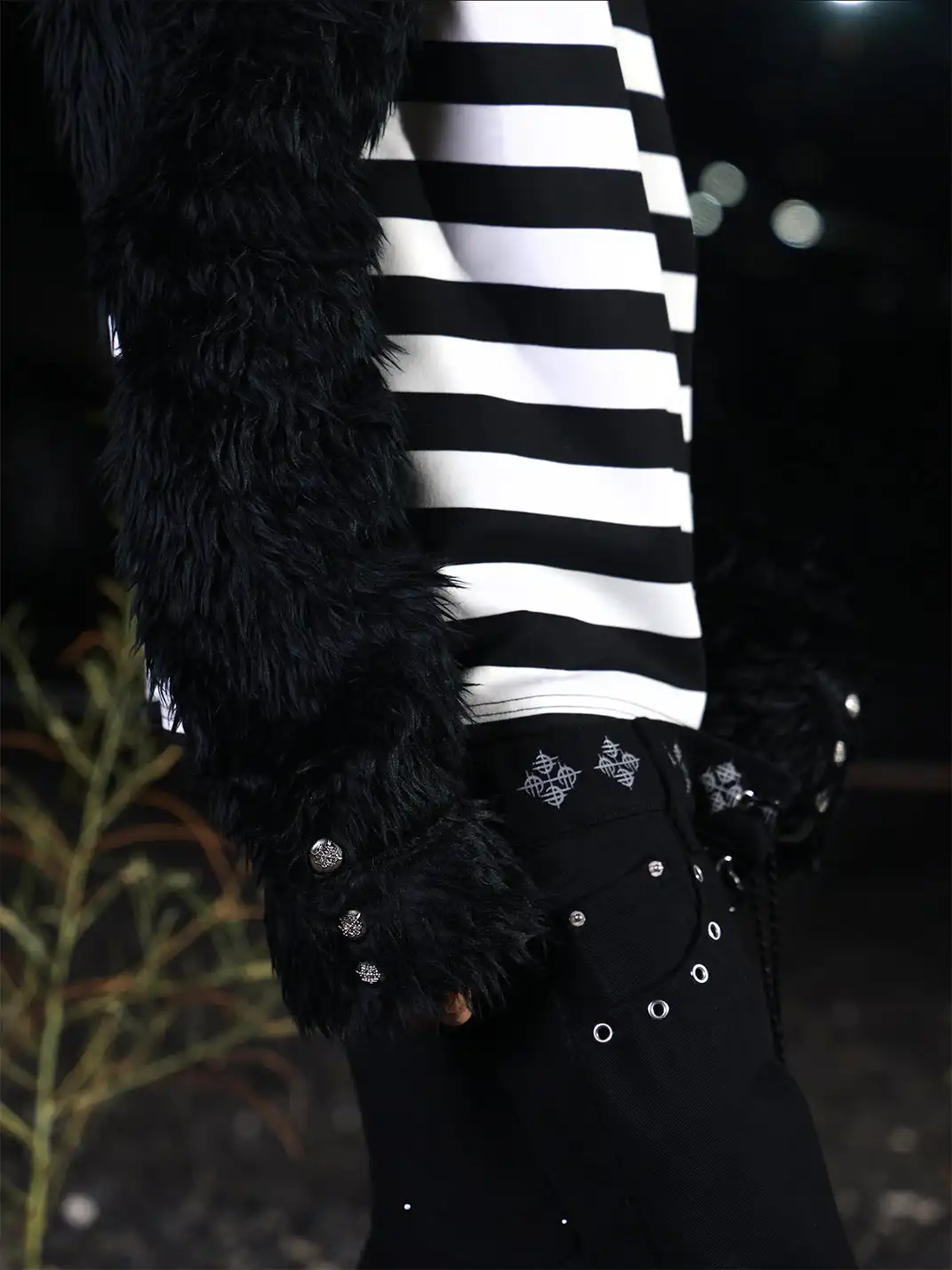 DETW | Long Hair Buttoned Striped Polo Shirt