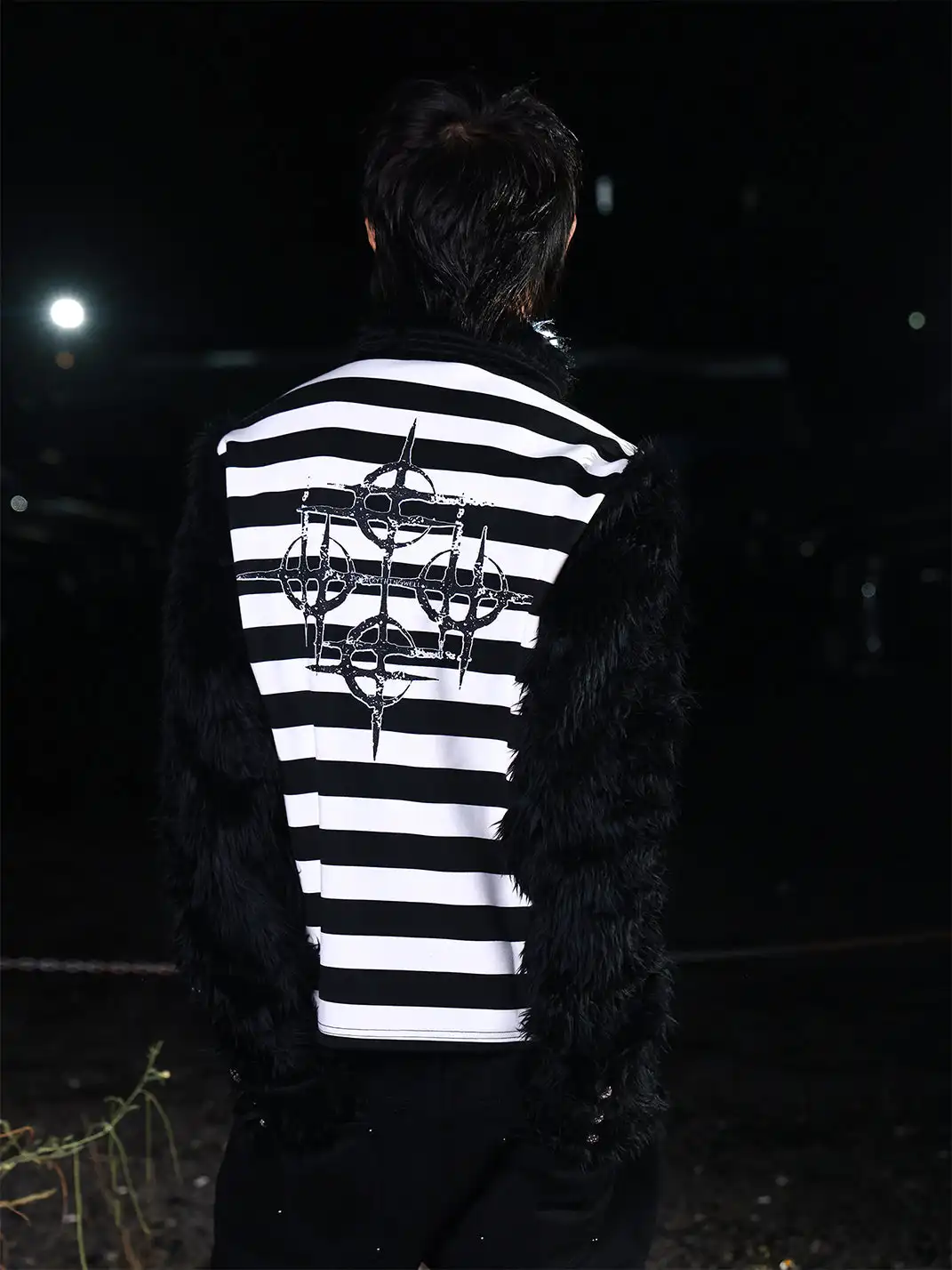 DETW | Long Hair Buttoned Striped Polo Shirt