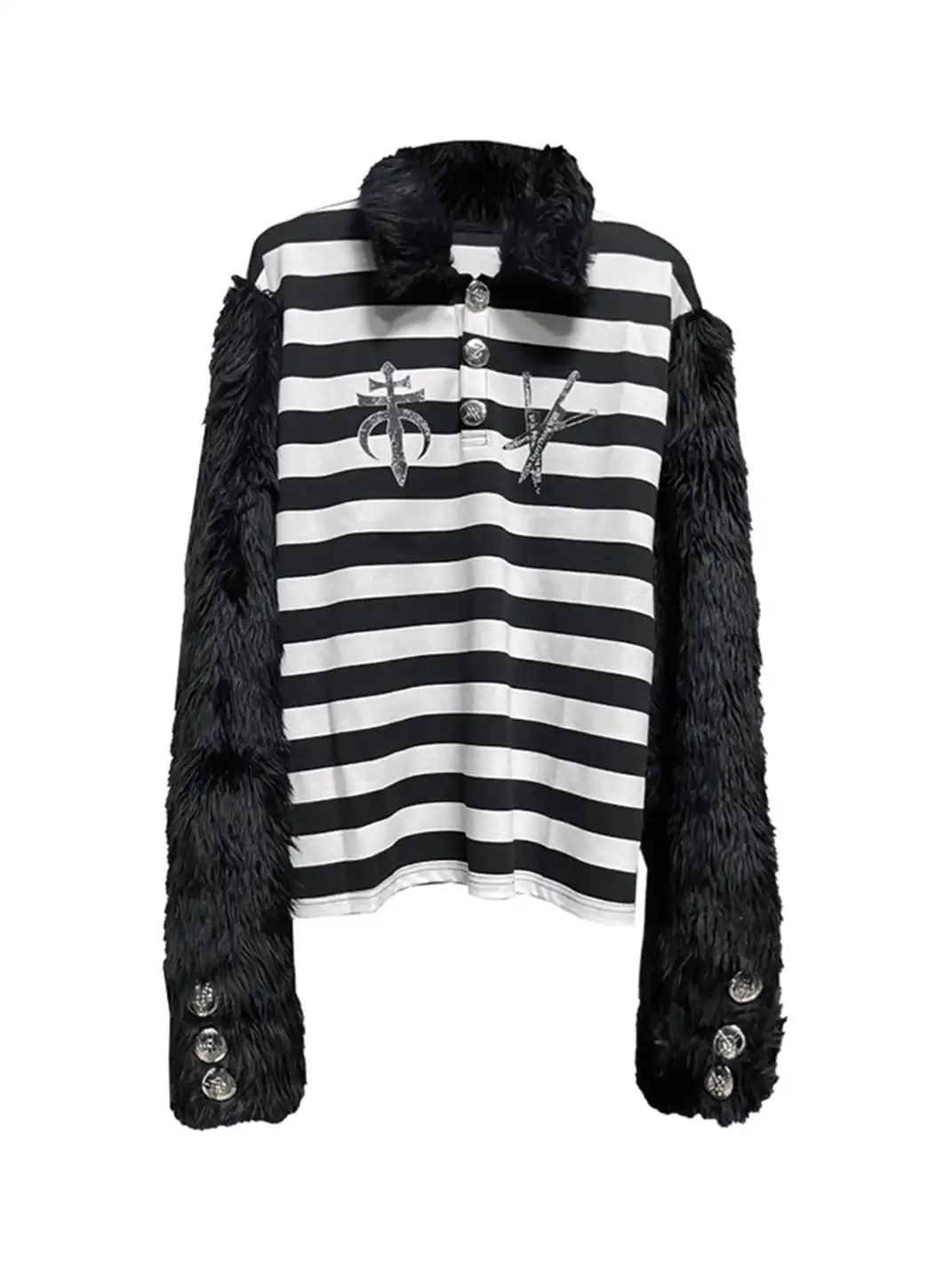 DETW | Long Hair Buttoned Striped Polo Shirt