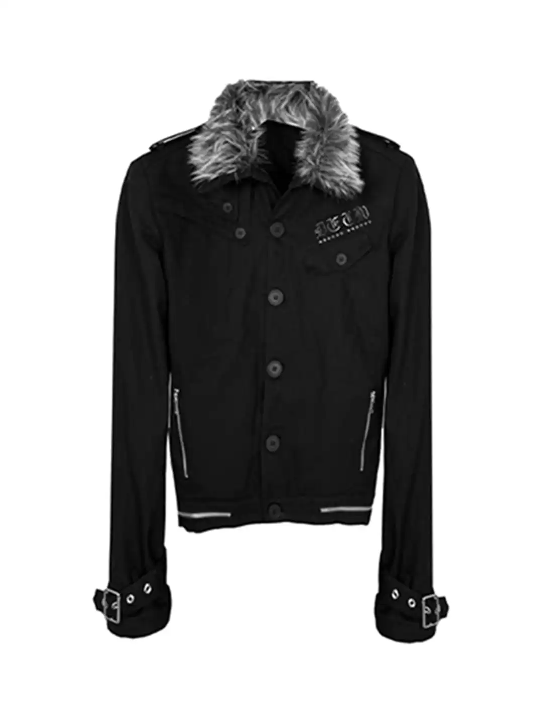 DETW | Single-Breasted Metal Fur Collar Coat