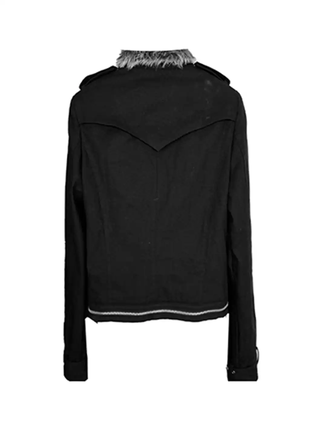 DETW | Single-Breasted Metal Fur Collar Coat