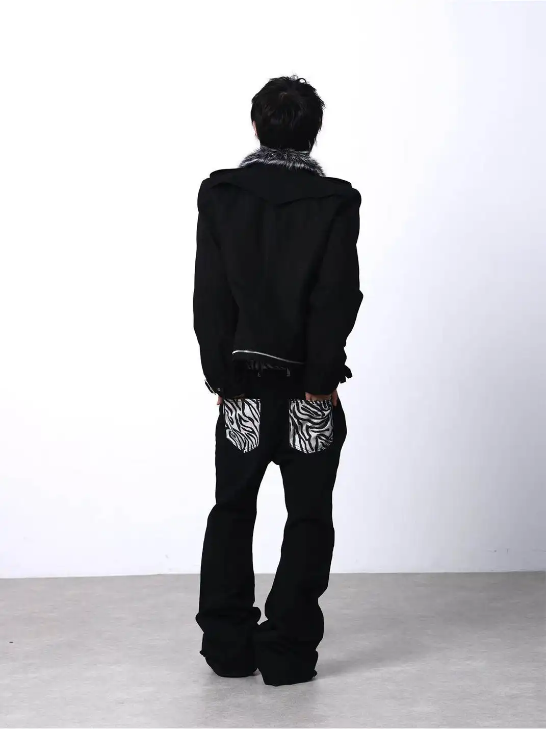 DETW | Single-Breasted Metal Fur Collar Coat