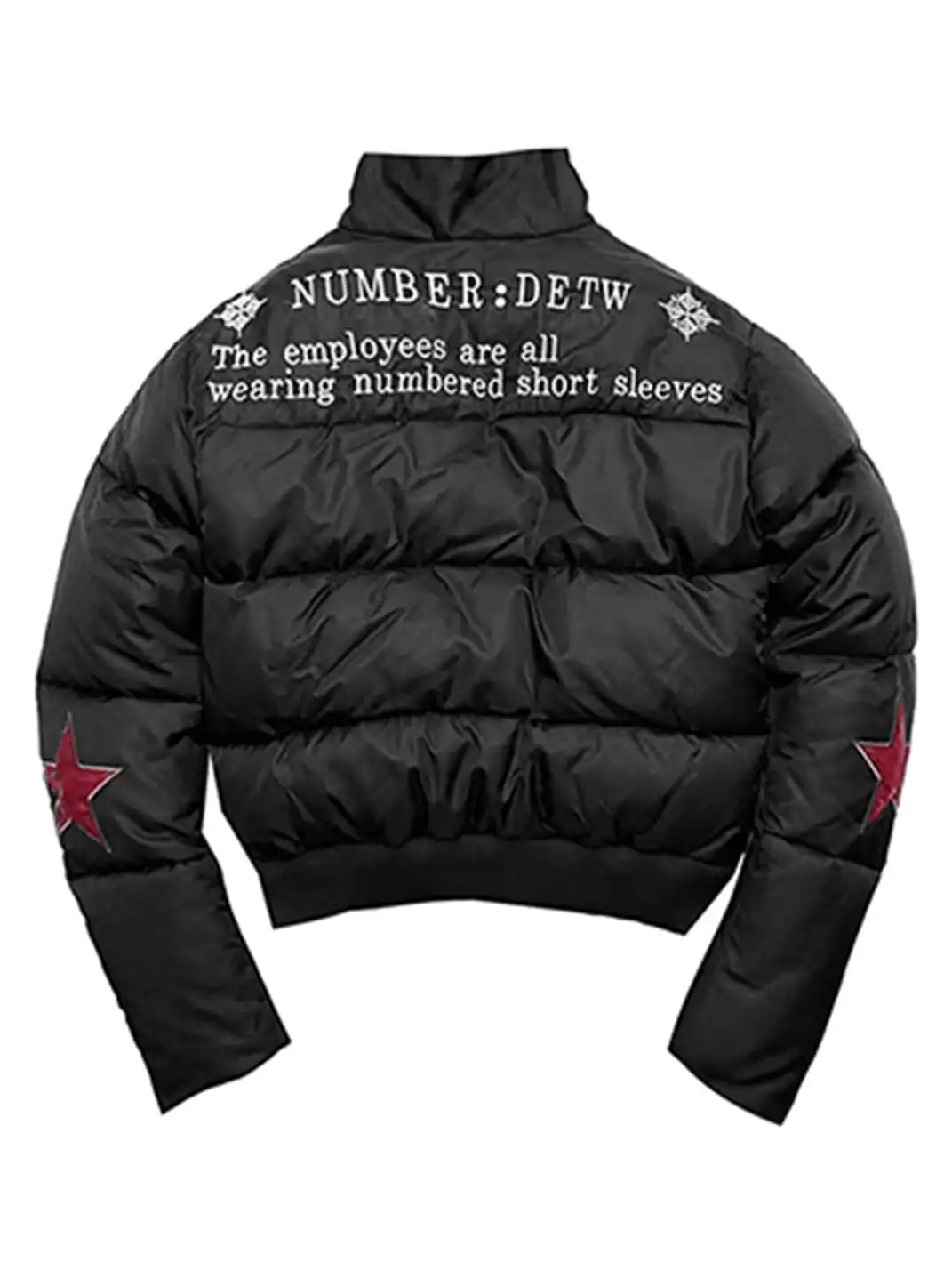DETW | Red Stand-Up Collar Curved Down Cotton Jacket