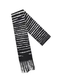 DETW | Striped Distressed Thorn Tassel Scarf