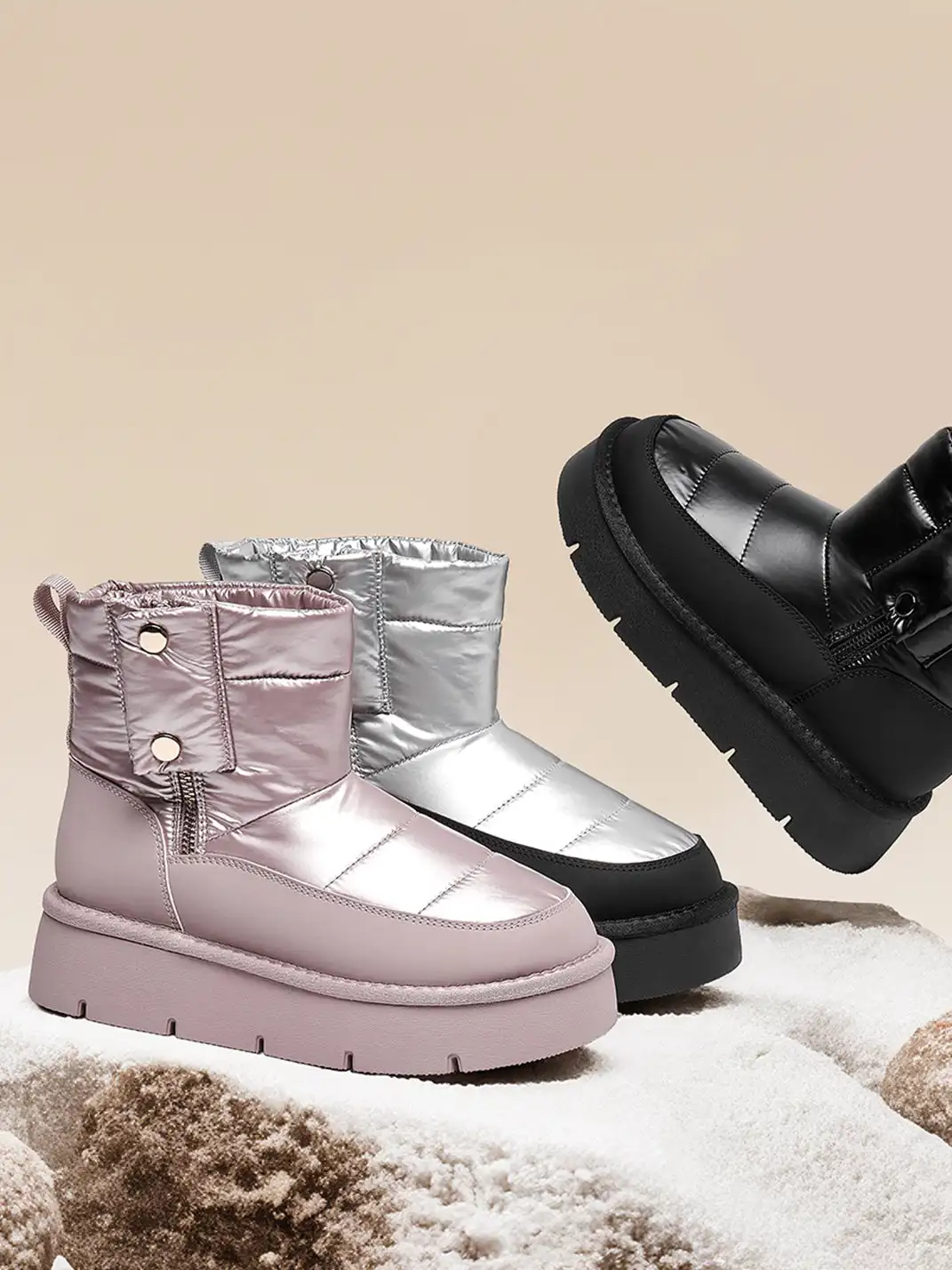 ACUPUNCTURE | Quilted Upper Padded Snow Boots